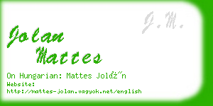 jolan mattes business card